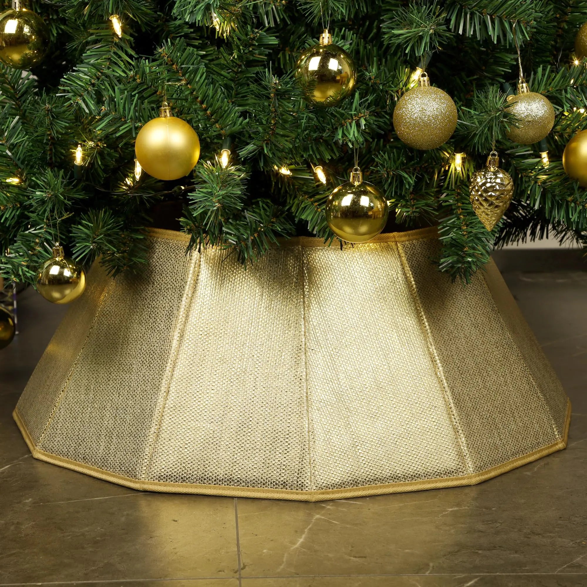 Gold Fabric Christmas Tree Collar