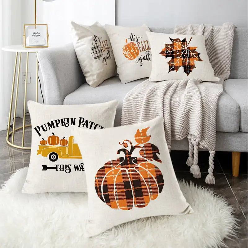 Thanksgiving Easter Linen Plush Sofa Cushion Pillow